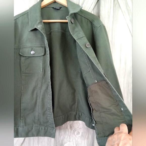 Joe Fresh Sage Green Cotton Jean Jacket 1X - Picture 3 of 6